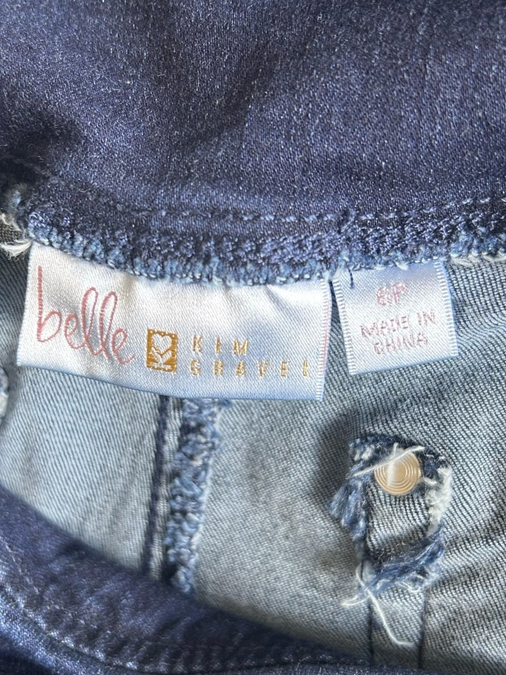BELLE BY KIM GRAVEL Tripleluxe Pull On Ankle Fray Cuff Denim Blue Jean 6P NWOT - Picture 7 of 8